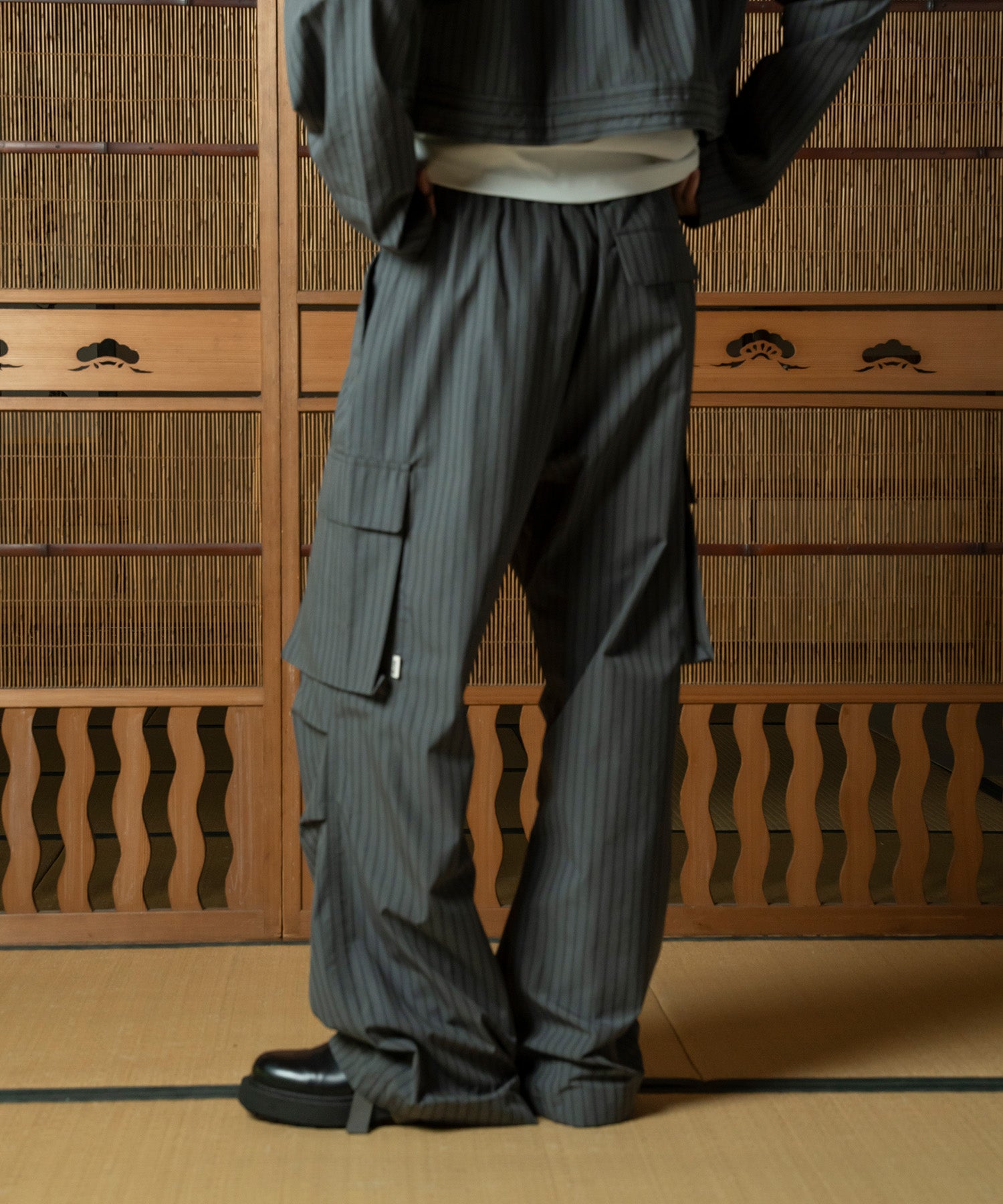 【PHOEBE PHILO】人気★ブラックシルク ワイド カーゴパンツ 4size 】カーゴプリーツブラックヴィンテージワイドデニム