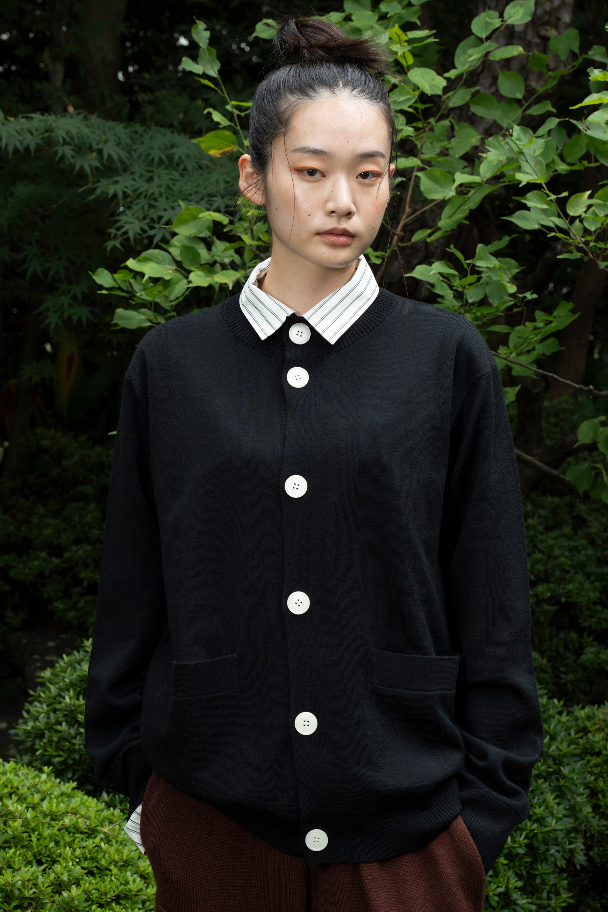 カーディガン silk knit cardigan Unisex】Highneck Silk Knit Cardigan – WITH OR WITHOUT