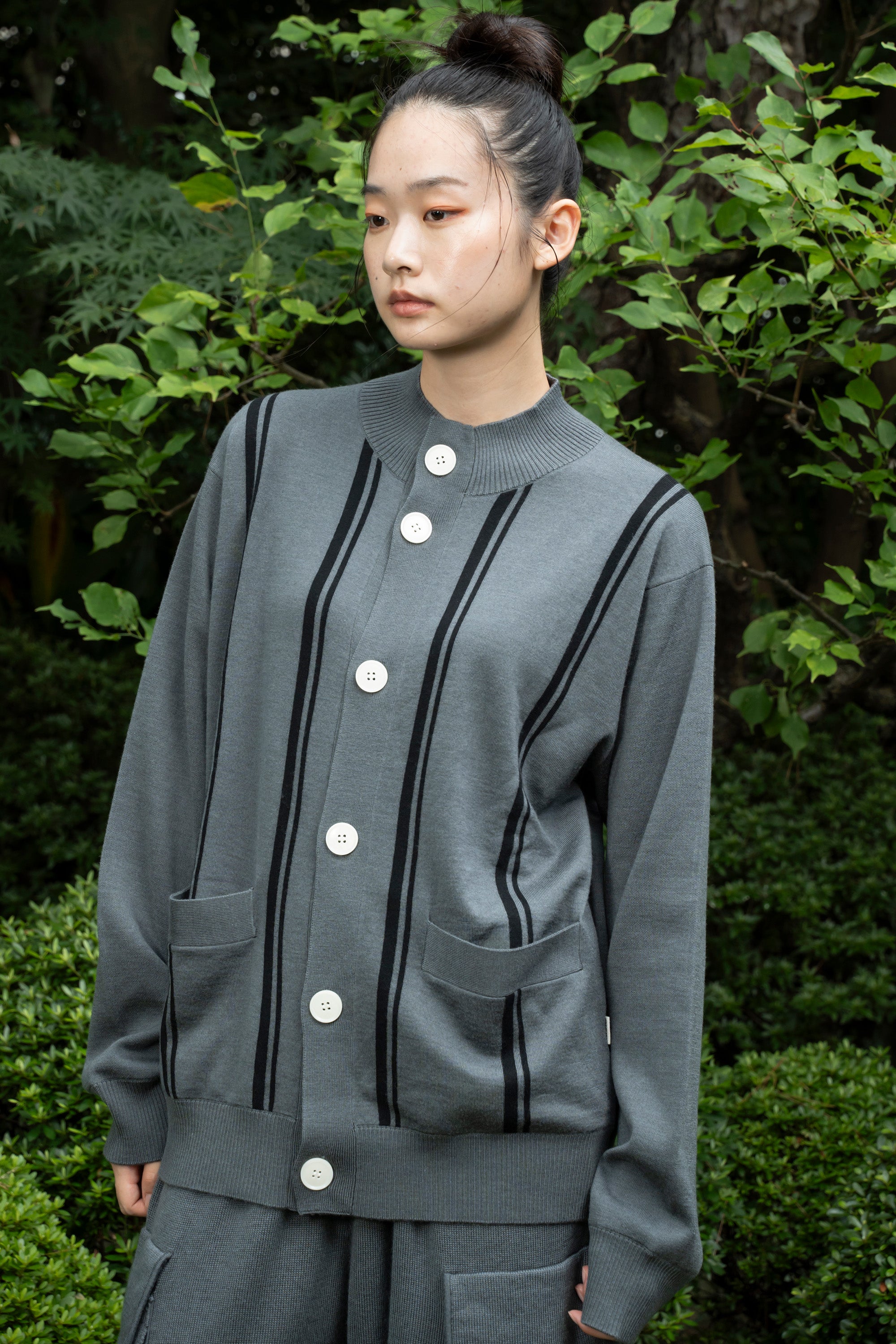 カーディガン silk knit cardigan Unisex】Highneck Silk Knit Cardigan – WITH OR WITHOUT