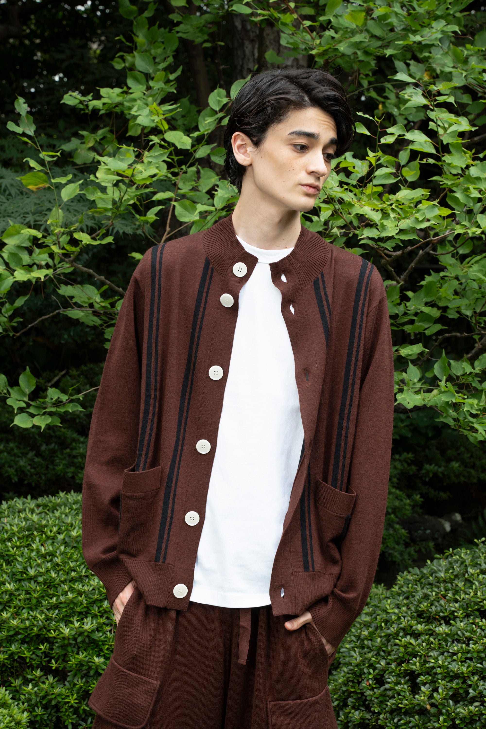 Unisex】Highneck Silk Knit Cardigan – WITH OR WITHOUT