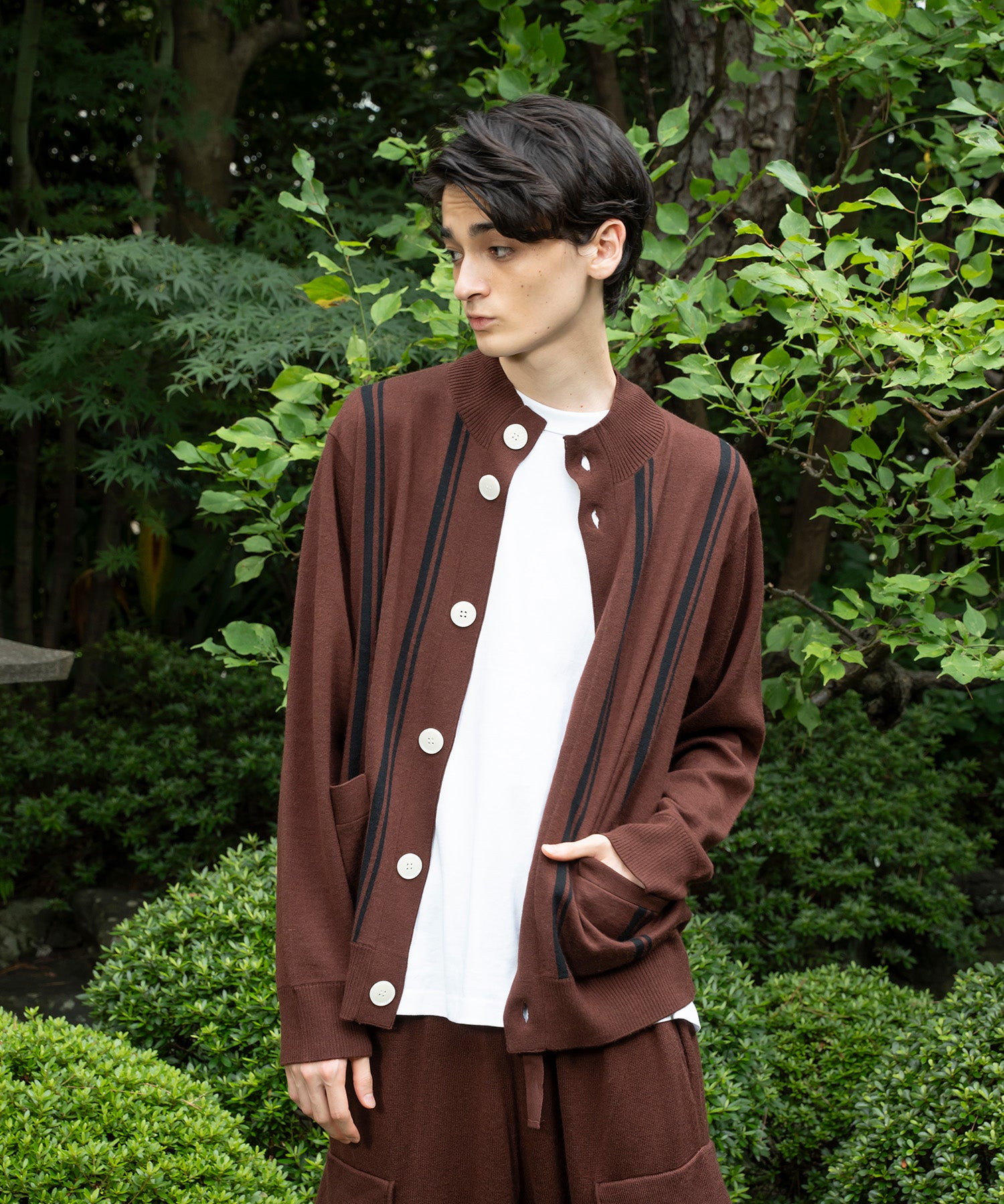 Unisex】Highneck Silk Knit Cardigan – WITH OR WITHOUT